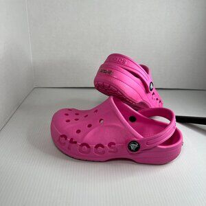 Crocs Baya Clog Girls Size C13 Neon Magenta Pink Slip On Shoes Youth